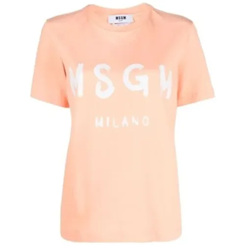 Msgm - Tops > T-Shirts - Orange - Msgm - Modalova