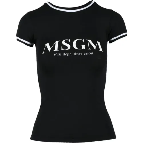 Msgm - Tops > T-Shirts - Black - Msgm - Modalova