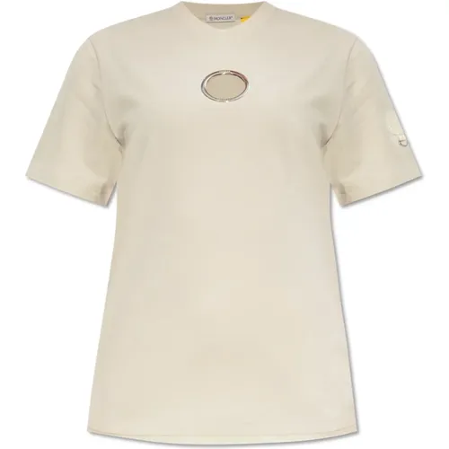 Moncler - Tops > T-Shirts - Beige - Moncler - Modalova