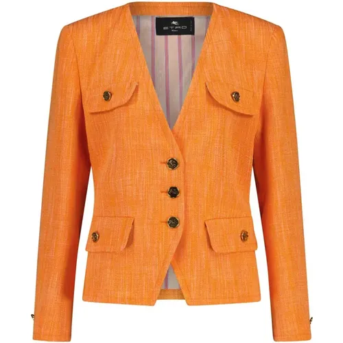 Etro - Jackets > Blazers - Orange - ETRO - Modalova