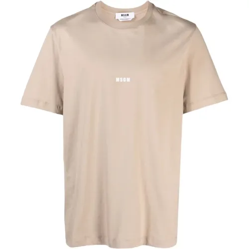 Msgm - Tops > T-Shirts - Beige - Msgm - Modalova