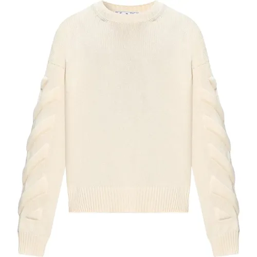 Knitwear > Round-neck Knitwear - - Off White - Modalova