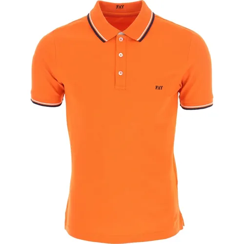 Fay - Tops > Polo Shirts - Orange - Fay - Modalova