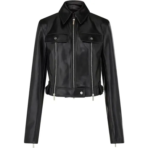 Jackets > Leather Jackets - - Salvatore Ferragamo - Modalova