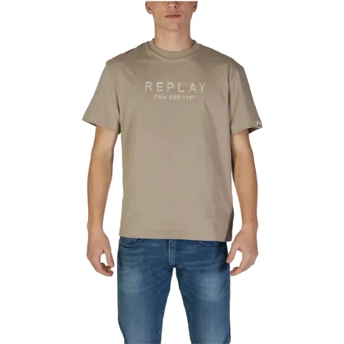 Replay - Tops > T-Shirts - Beige - Replay - Modalova