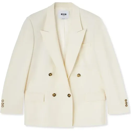 Msgm - Jackets > Blazers - Beige - Msgm - Modalova