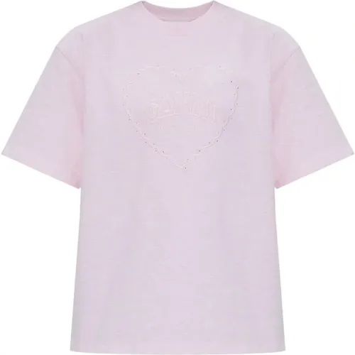 Ganni - Tops > T-Shirts - Pink - Ganni - Modalova