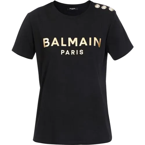 Balmain - Tops > T-Shirts - Black - Balmain - Modalova