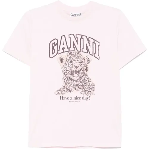 Ganni - Tops > T-Shirts - Pink - Ganni - Modalova