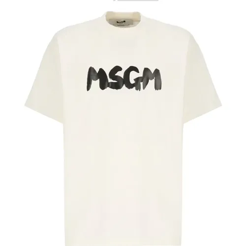 Msgm - Tops > T-Shirts - Beige - Msgm - Modalova