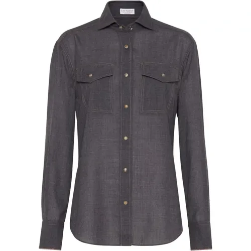 Blouses & Shirts > Shirts - - BRUNELLO CUCINELLI - Modalova