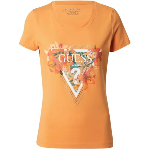 Guess - Tops > T-Shirts - Orange - Guess - Modalova