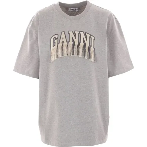 Ganni - Tops > T-Shirts - Gray - Ganni - Modalova