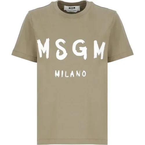 Msgm - Tops > T-Shirts - Green - Msgm - Modalova