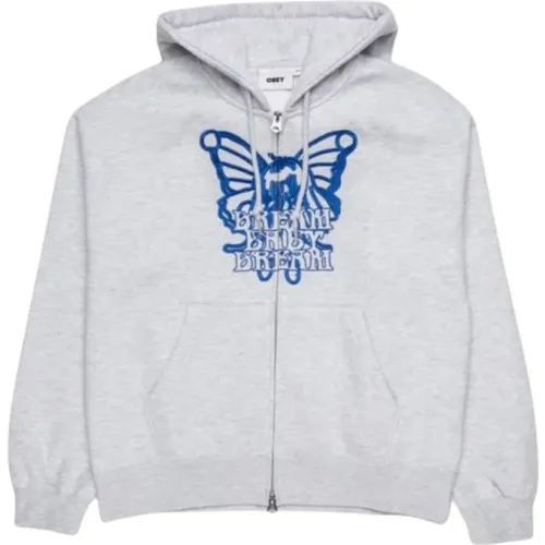 Sweatshirts & Hoodies > Zip-throughs - - Obey - Modalova