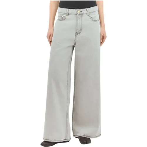 Ganni - Jeans > Wide Jeans - Gray - Ganni - Modalova