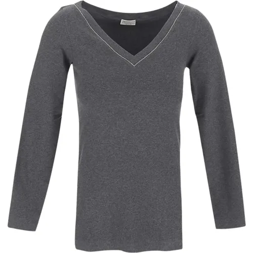 Tops > Long Sleeve Tops - - BRUNELLO CUCINELLI - Modalova