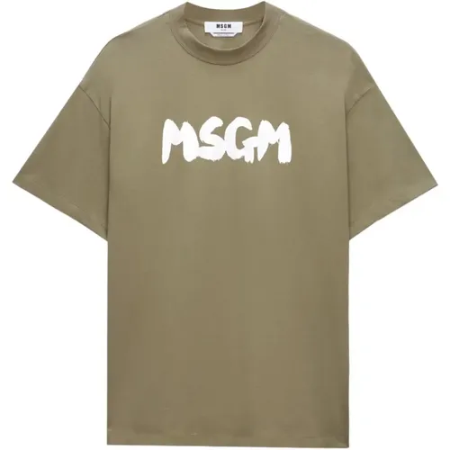 Msgm - Tops > T-Shirts - Green - Msgm - Modalova