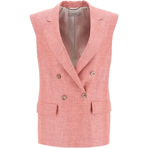 Agnona - Jackets > Vests - Pink - Agnona - Modalova