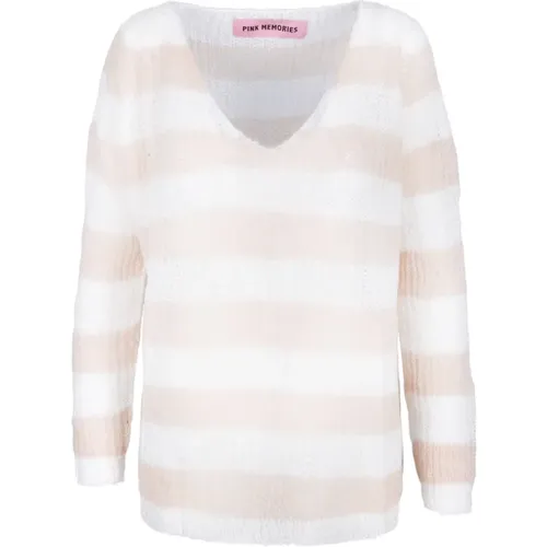 Knitwear > V-neck Knitwear - - Pink Memories - Modalova