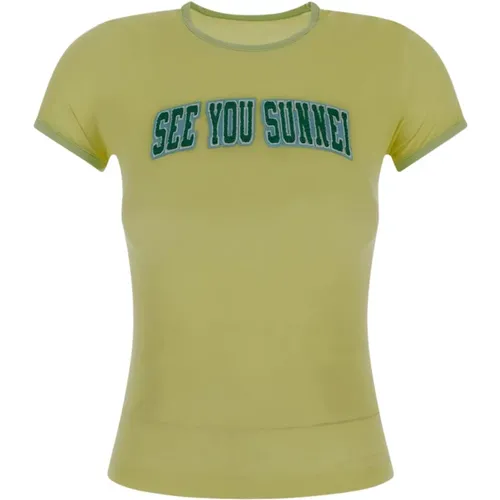 Sunnei - Tops > T-Shirts - Yellow - Sunnei - Modalova
