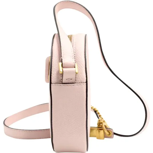 Valentino Garavani Vlogo Round Crossbody Bag in Pastel Pink Leather - Valentino Vintage - Modalova