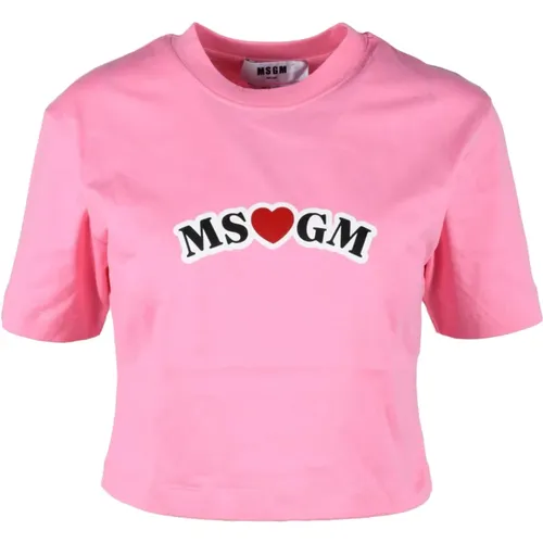 Msgm - Tops > T-Shirts - Pink - Msgm - Modalova