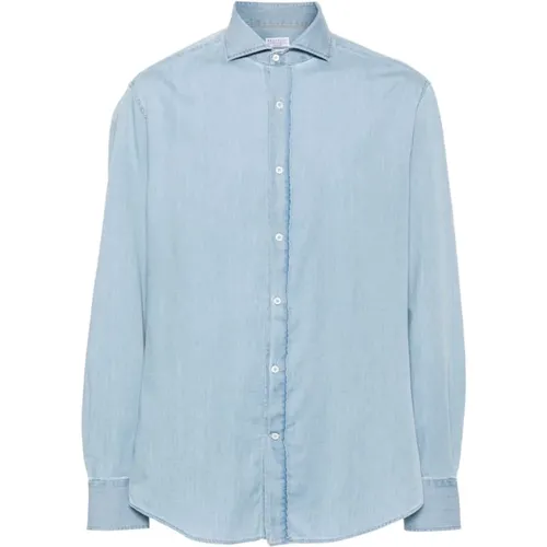 Shirts > Denim Shirts - - BRUNELLO CUCINELLI - Modalova