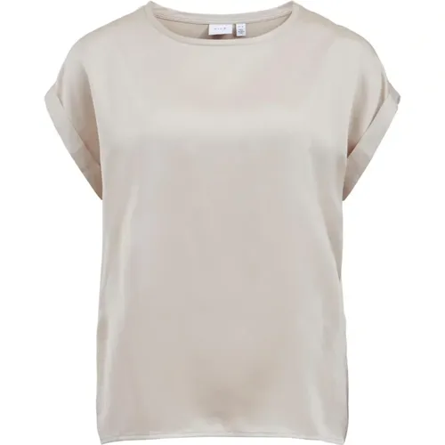 Vila - Tops > T-Shirts - Beige - Vila - Modalova