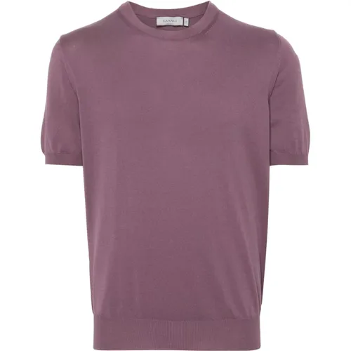 Canali - Tops > T-Shirts - Purple - Canali - Modalova