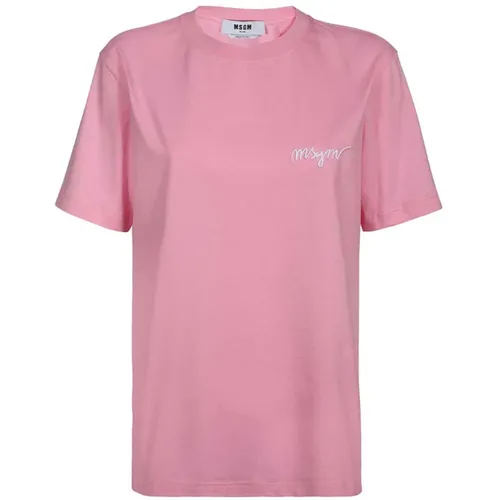 Msgm - Tops > T-Shirts - Pink - Msgm - Modalova