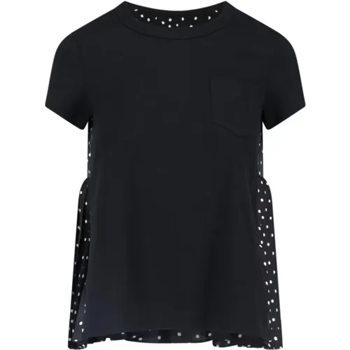 Sacai - Tops > T-Shirts - Black - Sacai - Modalova