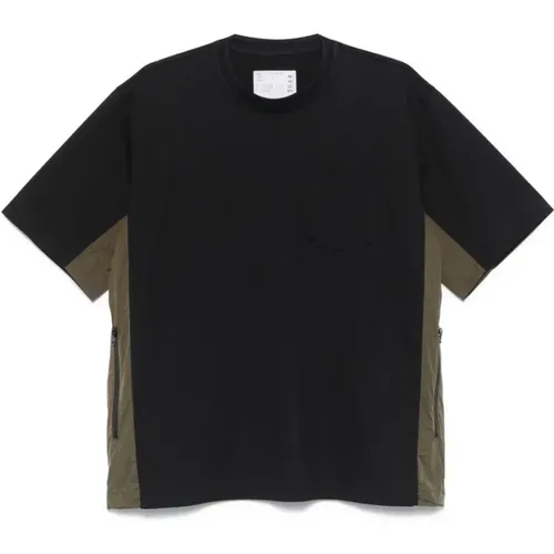 Sacai - Tops > T-Shirts - Black - Sacai - Modalova