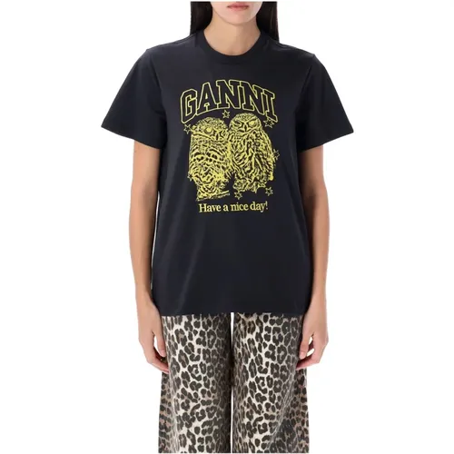 Ganni - Tops > T-Shirts - Black - Ganni - Modalova