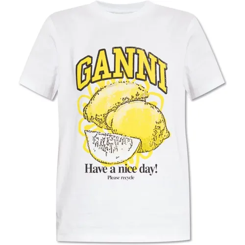 Ganni - Tops > T-Shirts - White - Ganni - Modalova