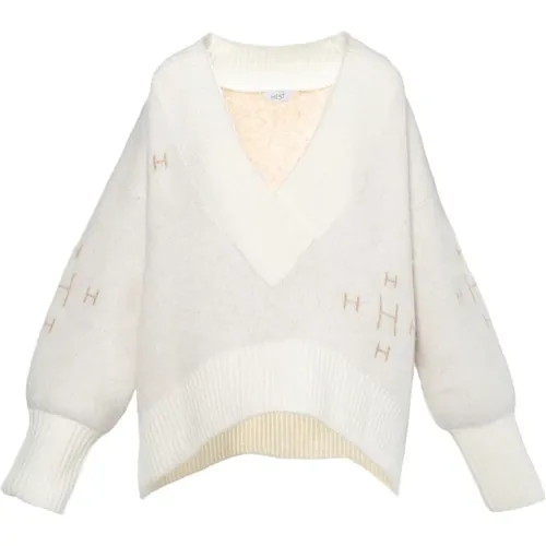 Knitwear > V-neck Knitwear - - Hést - Modalova