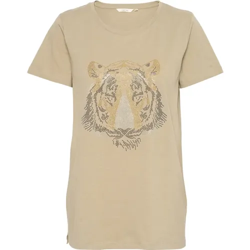 Cream - Tops > T-Shirts - Beige - Cream - Modalova