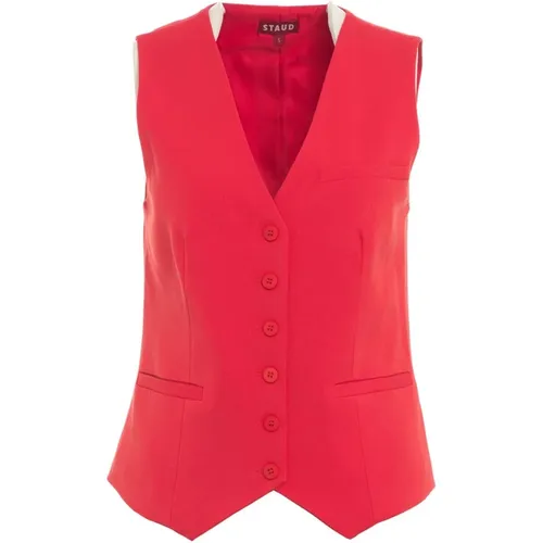 Staud - Jackets > Vests - Red - Staud - Modalova