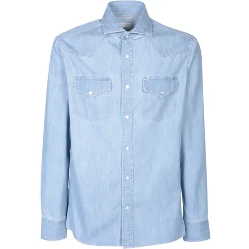 Shirts > Denim Shirts - - BRUNELLO CUCINELLI - Modalova