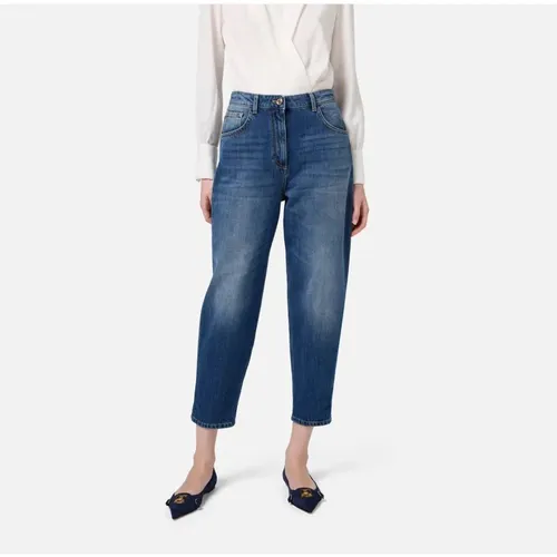 Jeans > Cropped Jeans - - Elisabetta Franchi - Modalova