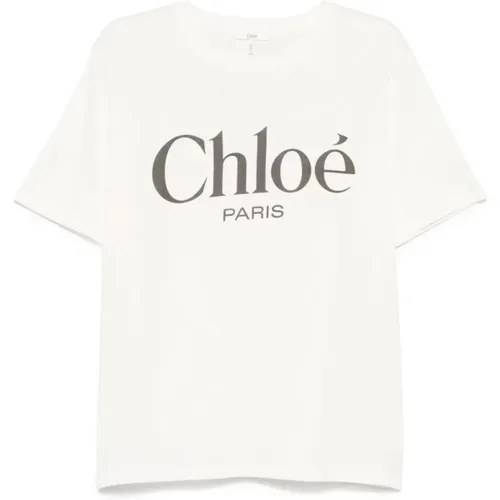 Chloé - Tops > T-Shirts - White - Chloé - Modalova