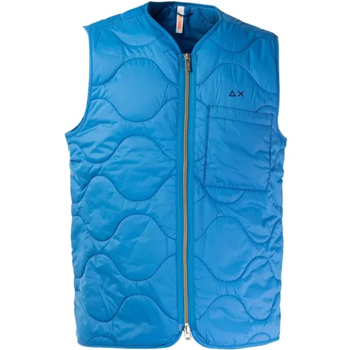 Sun68 - Jackets > Vests - Blue - Sun68 - Modalova