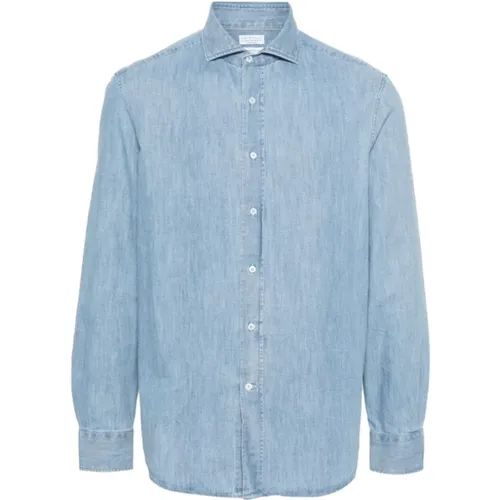 Shirts > Denim Shirts - - BRUNELLO CUCINELLI - Modalova