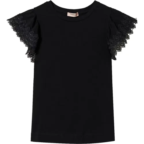 Twinset - Tops > T-Shirts - Black - Twinset - Modalova