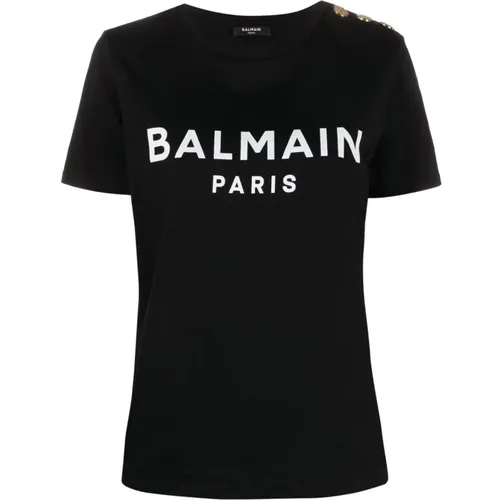 Balmain - Tops > T-Shirts - Black - Balmain - Modalova