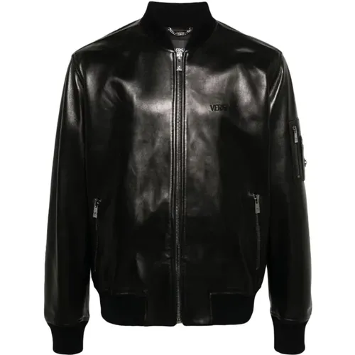 Jackets > Leather Jackets - - Versace - Modalova