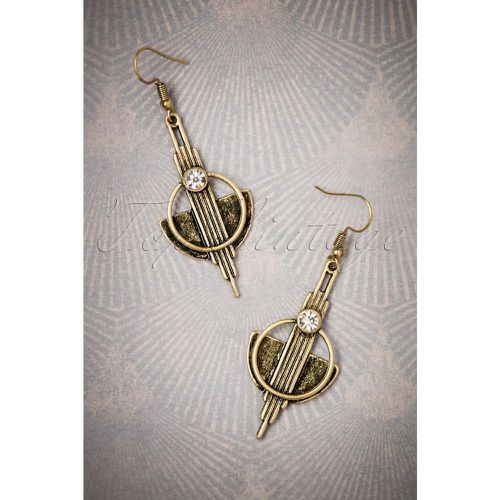 Art Deco Brass Earrings Années 20 en Doré - lovely - Modalova