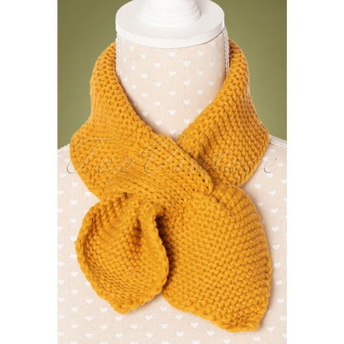 Fru Fru Knitted Scarf Années 50 en Moutarde - Banned Retro - Modalova