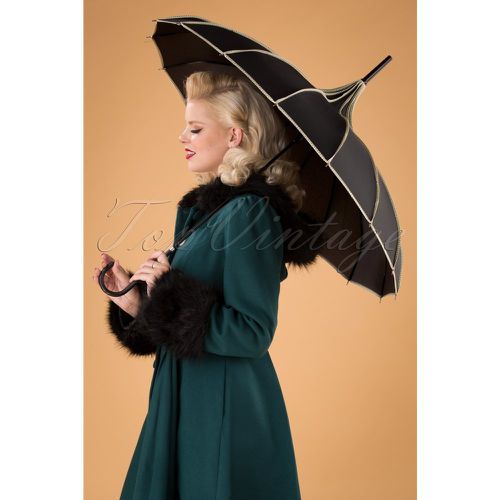 Everly Umbrella Années 50 en Noir - collectif clothing - Modalova