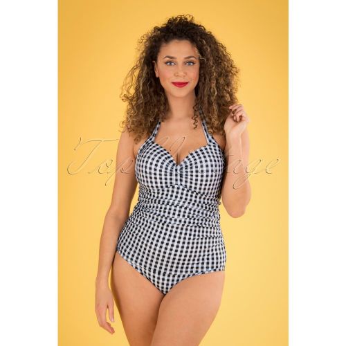 Gigi Gingham Swimsuit Années 50 en et - Belsira - Modalova